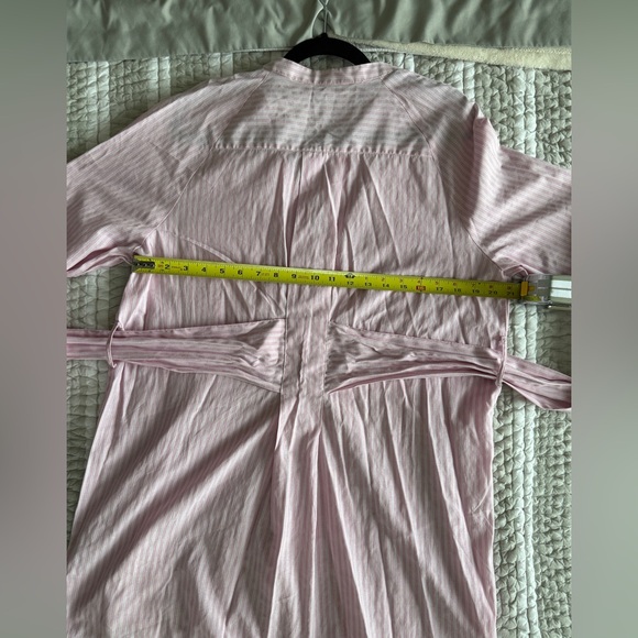 Zara Pink and White Mini Shirt Dress with Belt, Size Medium - Picture 3 of 6
